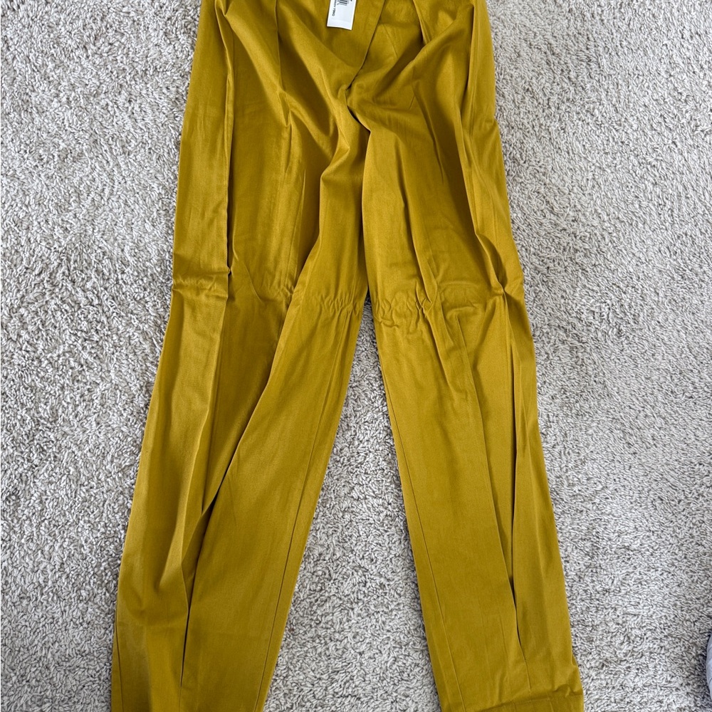Yellow Straight Leg Pants with Relaxed Fit